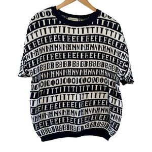 United Colors of Benetton Made in Italy Cotton Spell Out Short Sleeve Sweater